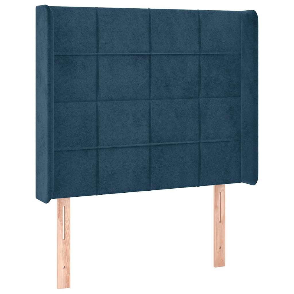 Testiera ad Orecchio Blu Scuro 83x16x118/128 cm in Velluto | homemem39