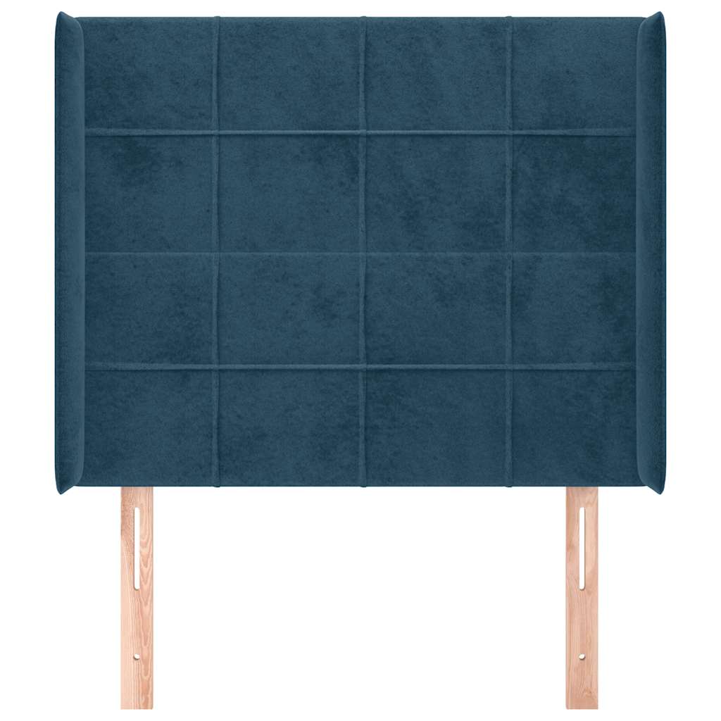 Testiera ad Orecchio Blu Scuro 83x16x118/128 cm in Velluto | homemem39
