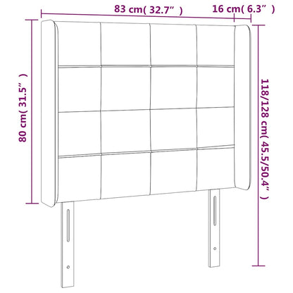 Testiera ad Orecchio Blu Scuro 83x16x118/128 cm in Velluto | homemem39