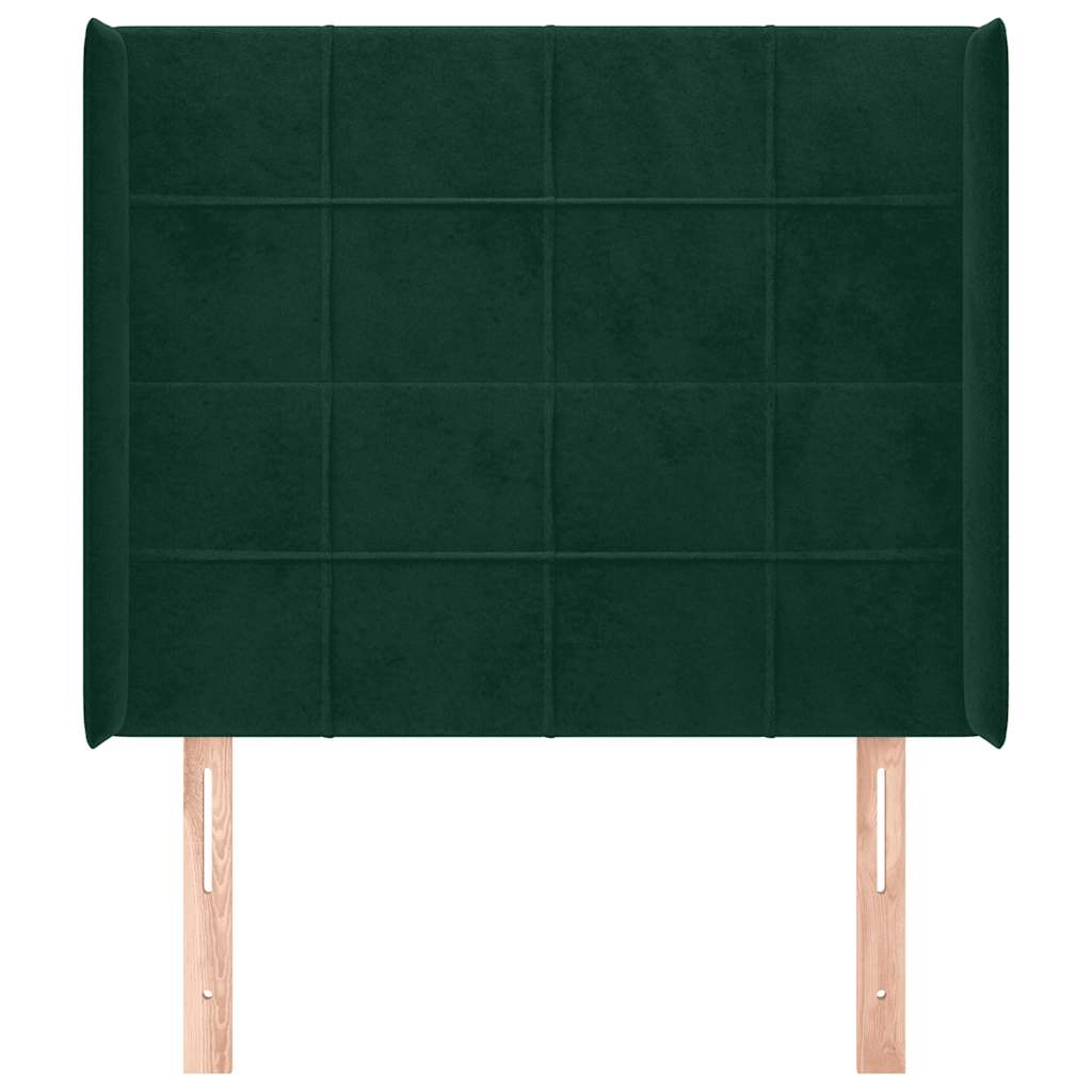 Testiera ad Orecchio Verde Scuro 93x16x118/128 cm in Velluto | homemem39