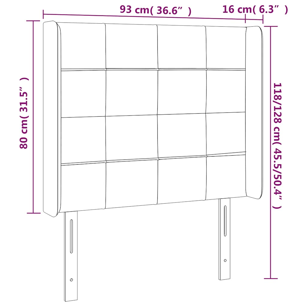Testiera ad Orecchio Verde Scuro 93x16x118/128 cm in Velluto | homemem39