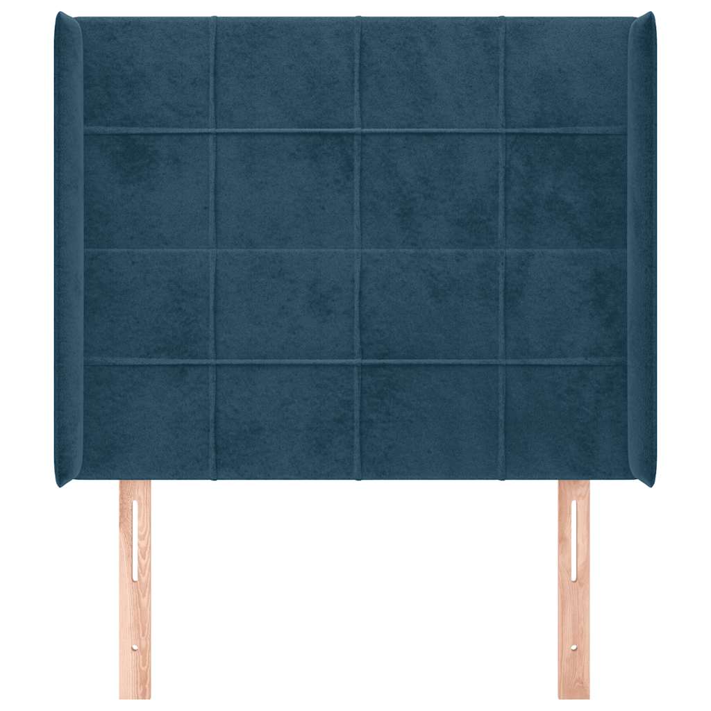 Testiera ad Orecchio Blu Scuro 93x16x118/128 cm in Velluto | homemem39