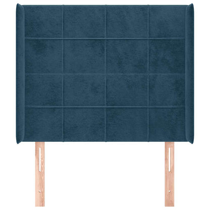 Testiera ad Orecchio Blu Scuro 93x16x118/128 cm in Velluto | homemem39