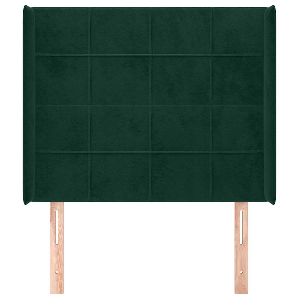 Testiera ad Orecchio Verde Scuro 103x16x118/128cm in Velluto | homemem39