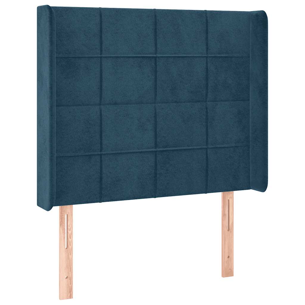 Testiera ad Orecchio Blu Scuro 103x16x118/128 cm in Velluto | homemem39