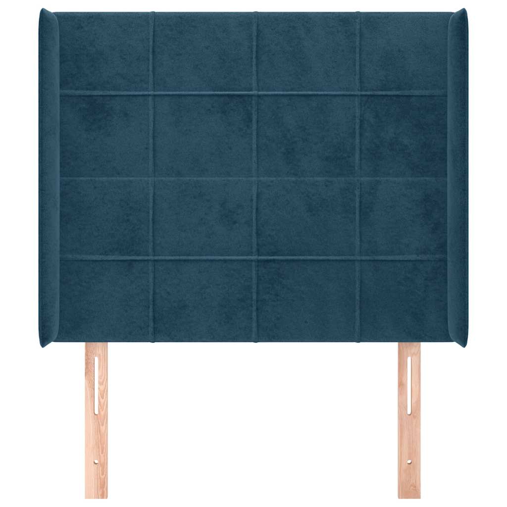 Testiera ad Orecchio Blu Scuro 103x16x118/128 cm in Velluto | homemem39