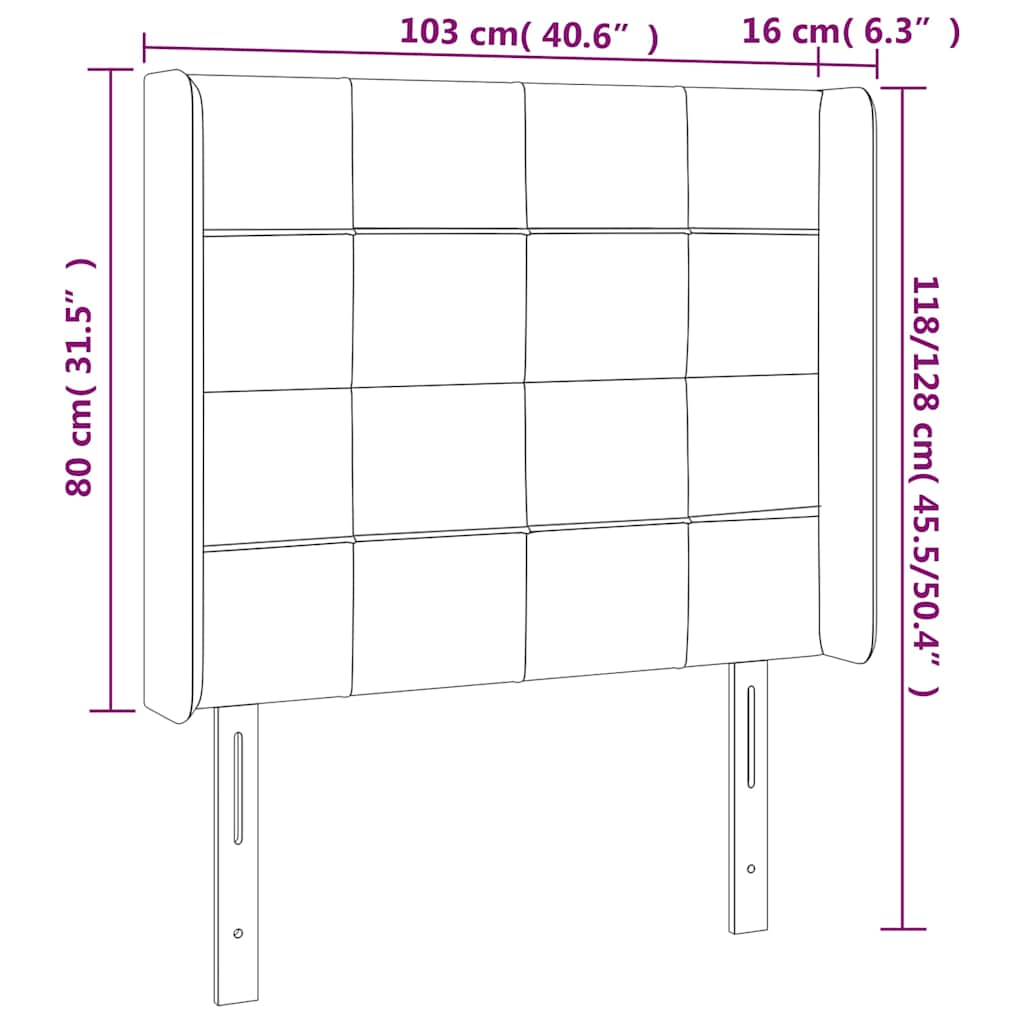 Testiera ad Orecchio Blu Scuro 103x16x118/128 cm in Velluto | homemem39