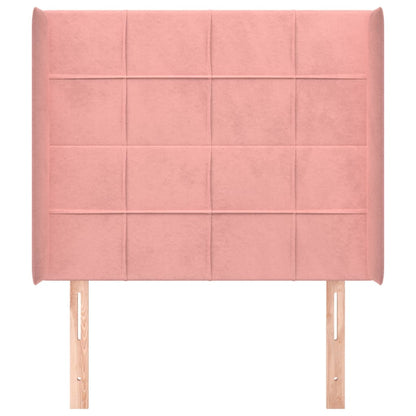 Testiera ad Orecchio Nera 103x16x118/128 cm in Velluto