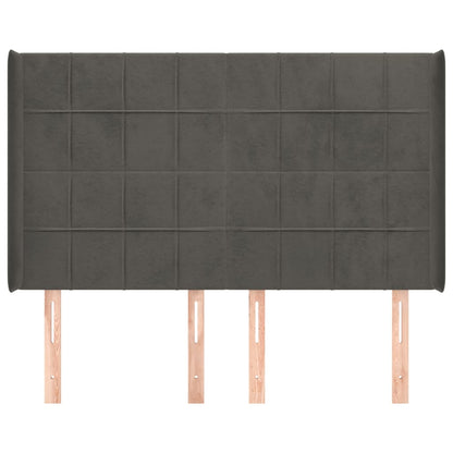 Testiera ad Orecchio GrigioScuro 147x16x118/128cm in Velluto