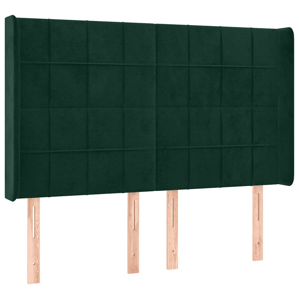 Testiera ad Orecchio Verde Scuro 147x23x118/128cm in Velluto | homemem39
