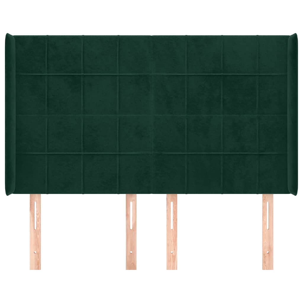 Testiera ad Orecchio Verde Scuro 147x23x118/128cm in Velluto | homemem39