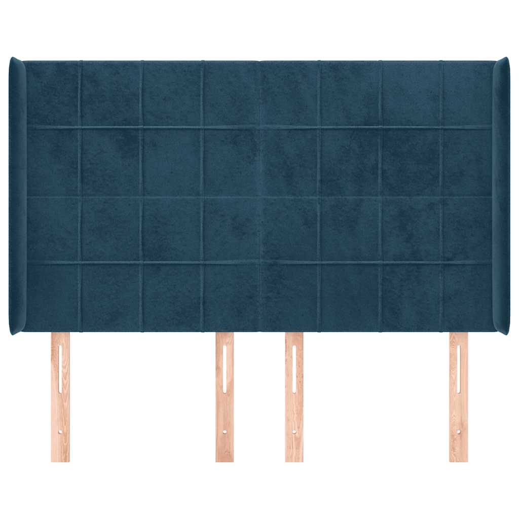 Testiera ad Orecchio Blu Scuro 147x16x118/128 cm in Velluto | homemem39