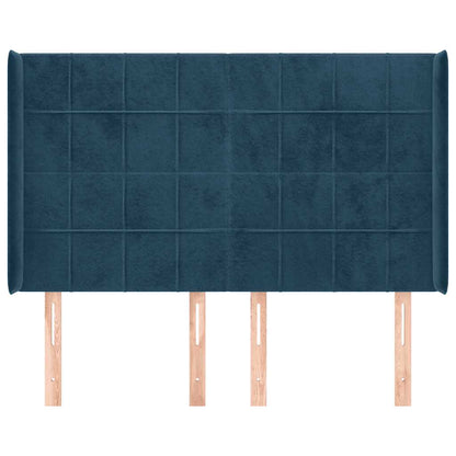 Testiera ad Orecchio Blu Scuro 147x16x118/128 cm in Velluto | homemem39