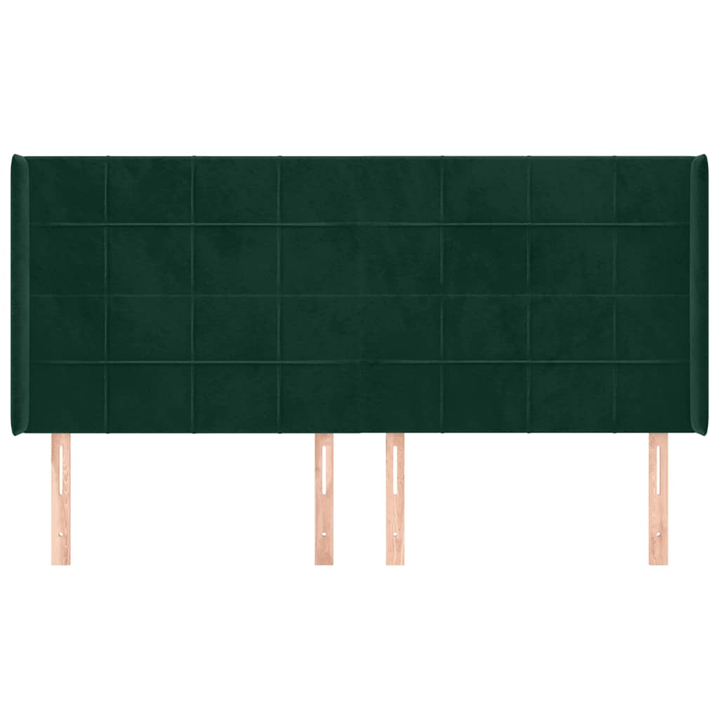 Testiera ad Orecchio Verde Scuro 163x16x118/128 cm in Velluto | homemem39