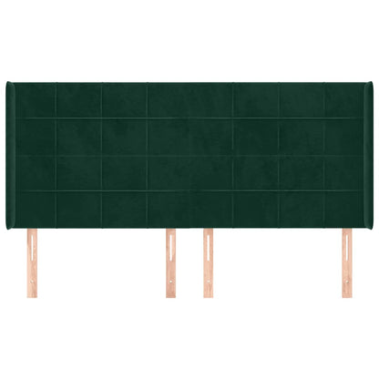 Testiera ad Orecchio Verde Scuro 163x16x118/128 cm in Velluto | homemem39
