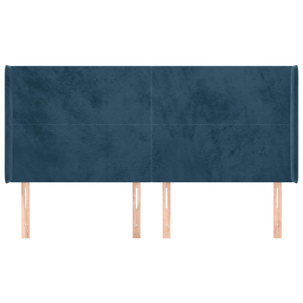 Testiera ad Orecchio Blu Scuro 163x16x118/128 cm in Velluto | homemem39