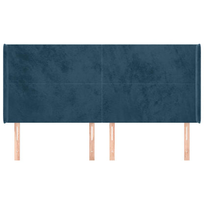 Testiera ad Orecchio Blu Scuro 163x16x118/128 cm in Velluto | homemem39