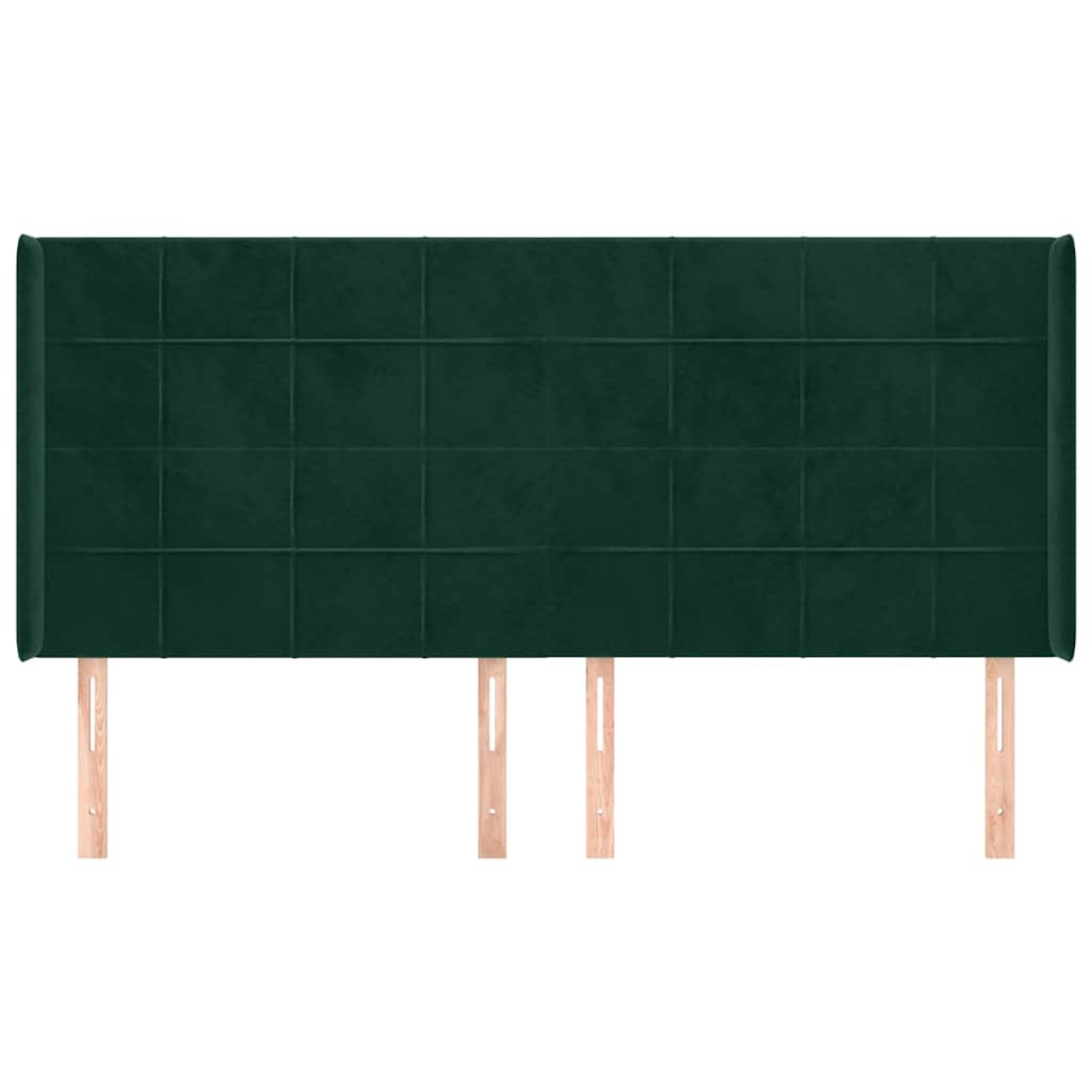 Testiera ad Orecchio Verde Scuro 183x16x118/128 cm in Velluto | homemem39