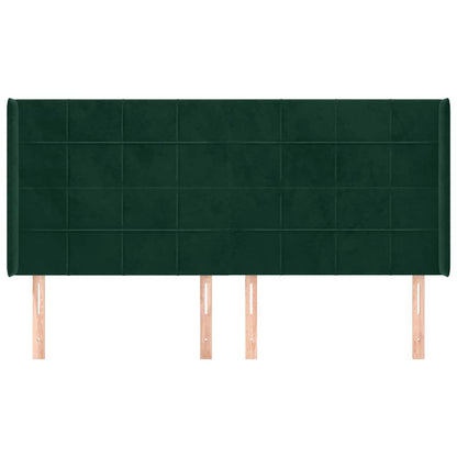 Testiera ad Orecchio Verde Scuro 183x16x118/128 cm in Velluto | homemem39