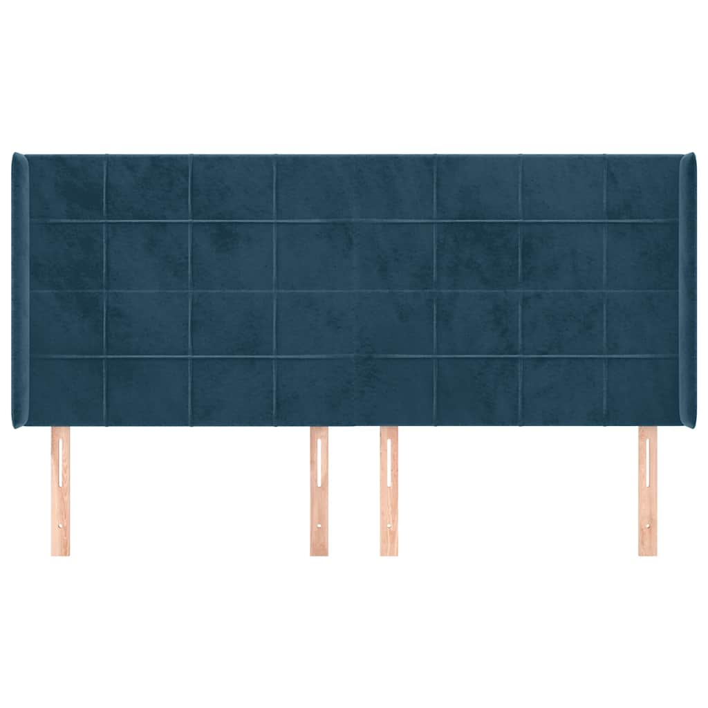 Testiera ad Orecchio Blu Scuro 183x16x118/128 cm in Velluto | homemem39