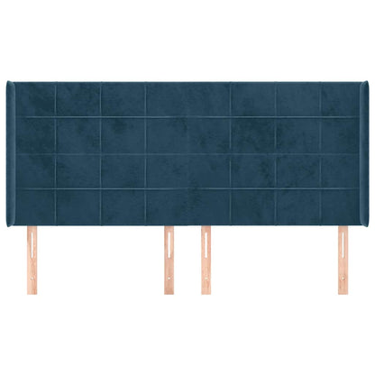 Testiera ad Orecchio Blu Scuro 183x16x118/128 cm in Velluto | homemem39