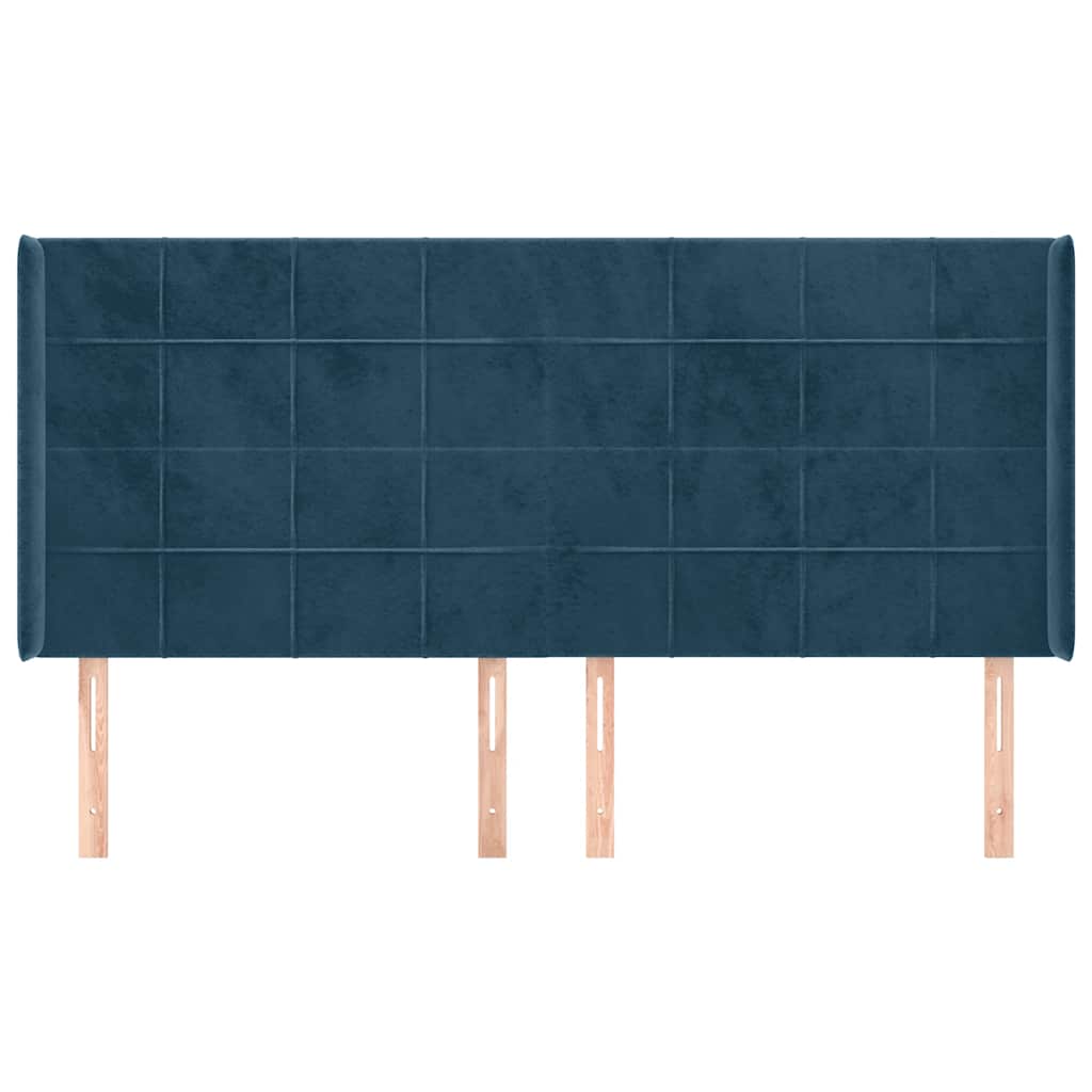 Testiera ad Orecchio Blu Scuro 203x23x118/128 cm in Velluto | homemem39