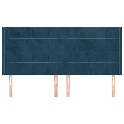 Testiera ad Orecchio Blu Scuro 203x23x118/128 cm in Velluto | homemem39
