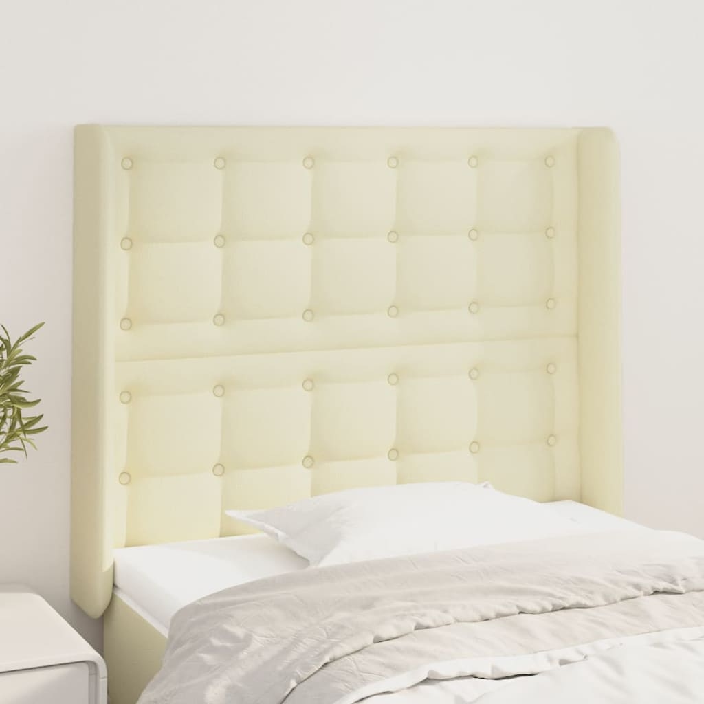 Testiera ad Orecchio Crema 103x16x118/128 cm in Similpelle | homemem39