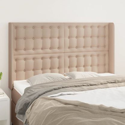Testiera ad Orecchio Cappuccino 147x16x118/128 cm in Similpelle | homemem39