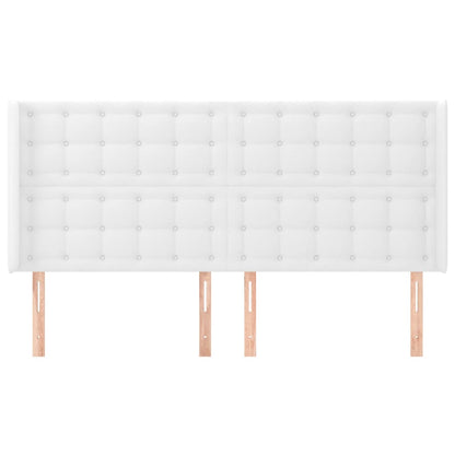 Testiera ad Orecchio Bianco 163x16x118/128 cm in Similpelle - homemem39