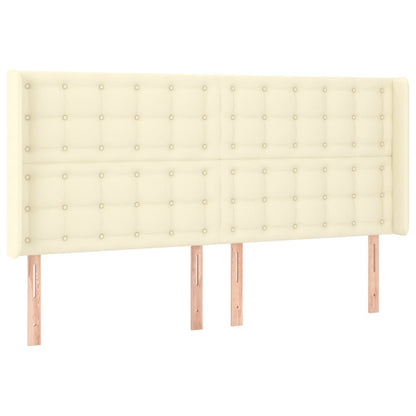 Testiera ad Orecchio Crema 203x16x118/128 cm in Similpelle | homemem39