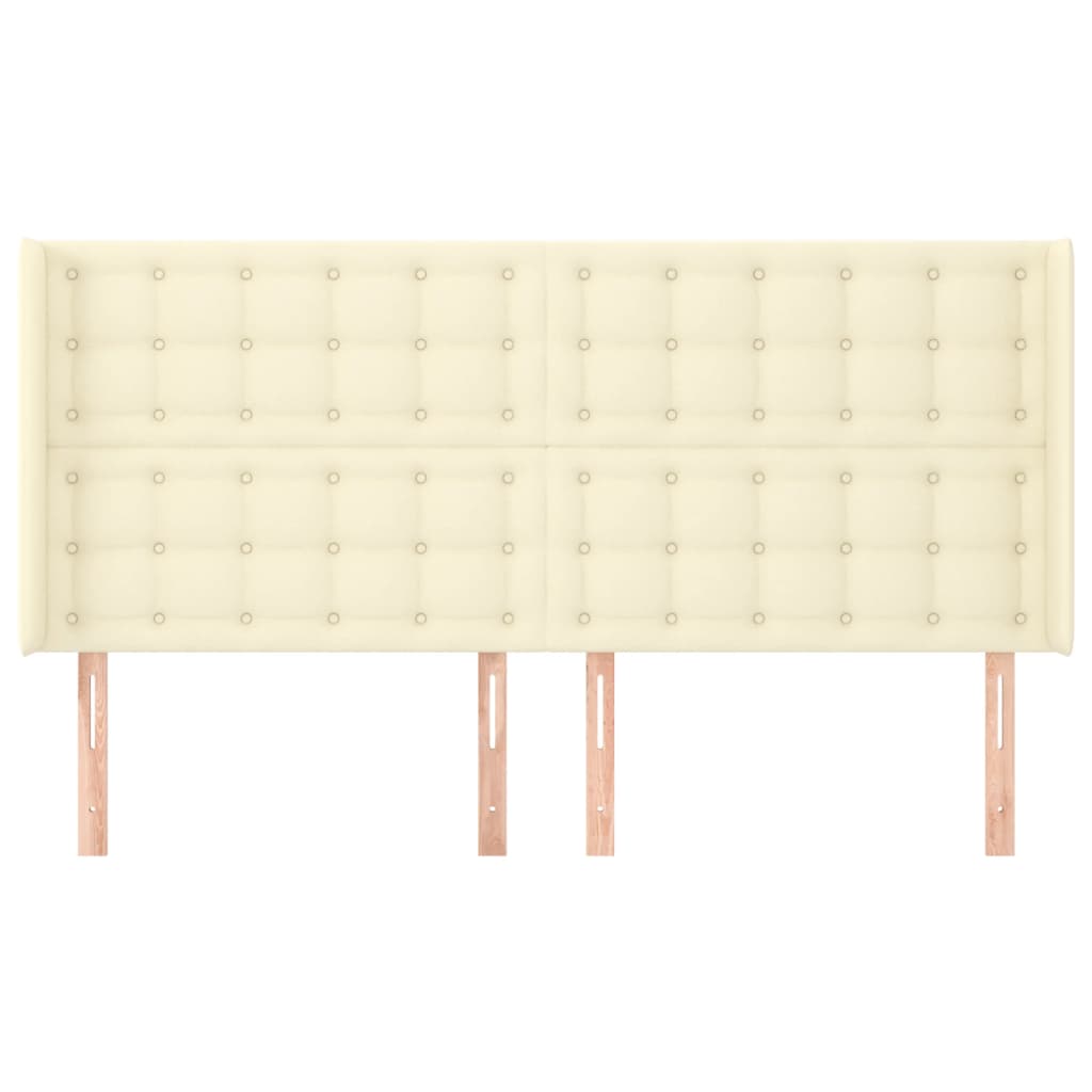 Testiera ad Orecchio Crema 203x16x118/128 cm in Similpelle | homemem39
