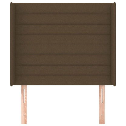 Testiera ad Orecchio Marrone Scuro 83x16x118/128 cm in Tessuto