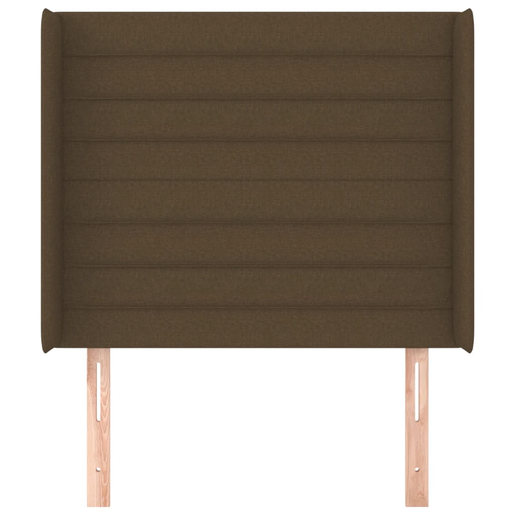 Testiera ad Orecchio Marrone Scuro 93x16x118/128 cm in Tessuto