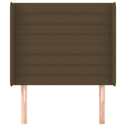 Testiera ad Orecchio Marrone Scuro 93x16x118/128 cm in Tessuto