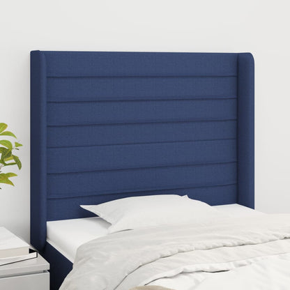 Testiera ad Orecchio Blu 93x16x118/128 cm in Tessuto | homemem39