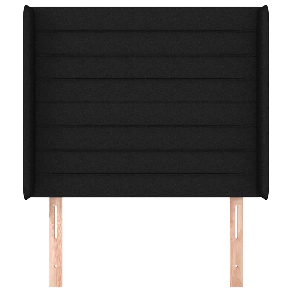 Testiera ad Orecchio Nera 103x16x118/128 cm in Tessuto