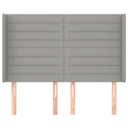 Testiera ad Orecchio Grigio Chiaro 147x16x118/128 cm in Tessuto