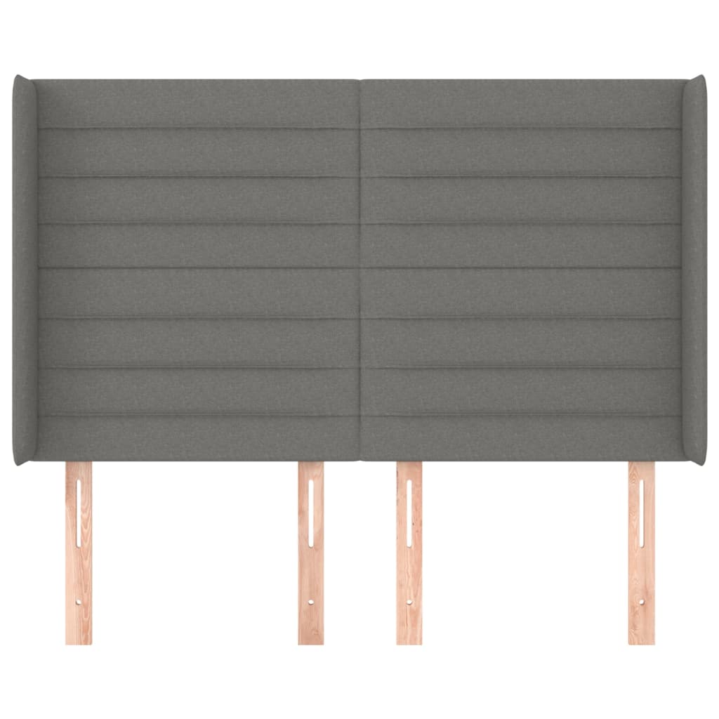 Testiera ad Orecchio GrigioScuro 147x16x118/128cm inTessuto