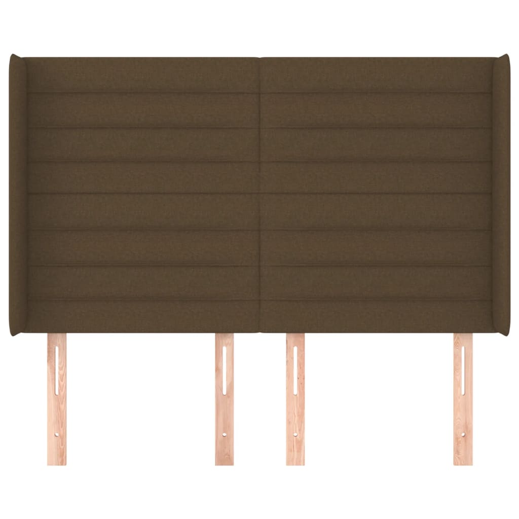 Testiera ad Orecchio MarroneScuro147x16x118/128cm inTessuto