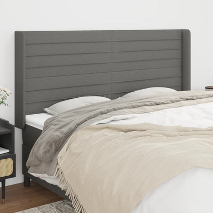 Testiera ad Orecchio GrigioScuro 163x16x118/128cm inTessuto