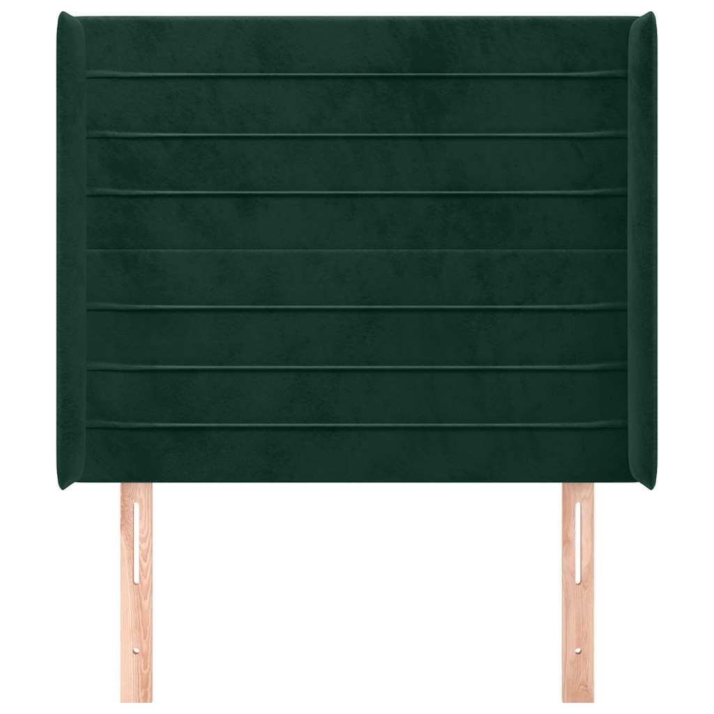 Testiera ad Orecchio Verde Scuro 83x16x118/128 cm in Velluto | homemem39