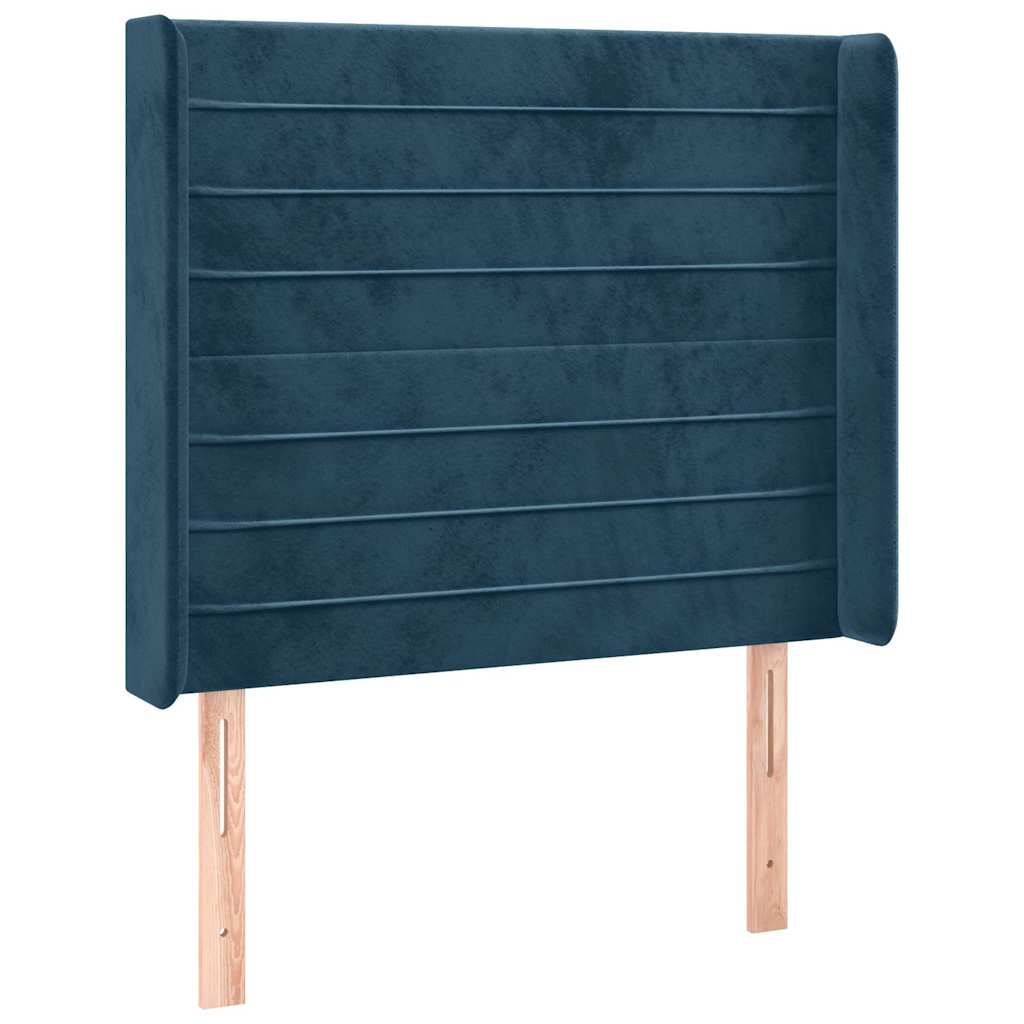 Testiera ad Orecchio Blu Scuro 83x16x118/128 cm in Velluto | homemem39