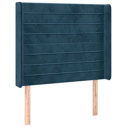 Testiera ad Orecchio Blu Scuro 83x16x118/128 cm in Velluto | homemem39