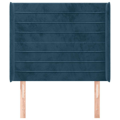 Testiera ad Orecchio Blu Scuro 83x16x118/128 cm in Velluto | homemem39