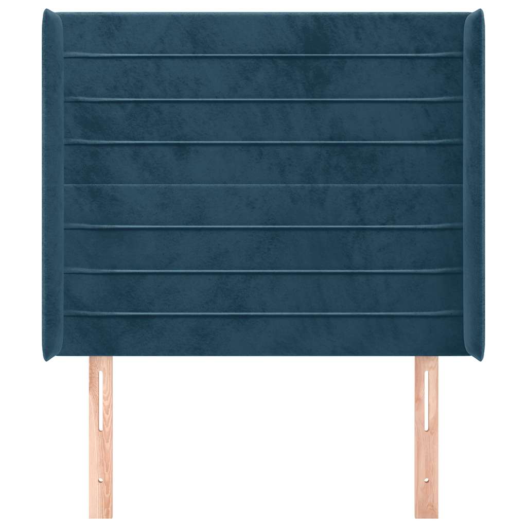 Testiera ad Orecchio Blu Scuro 93x16x118/128 cm in Velluto | homemem39