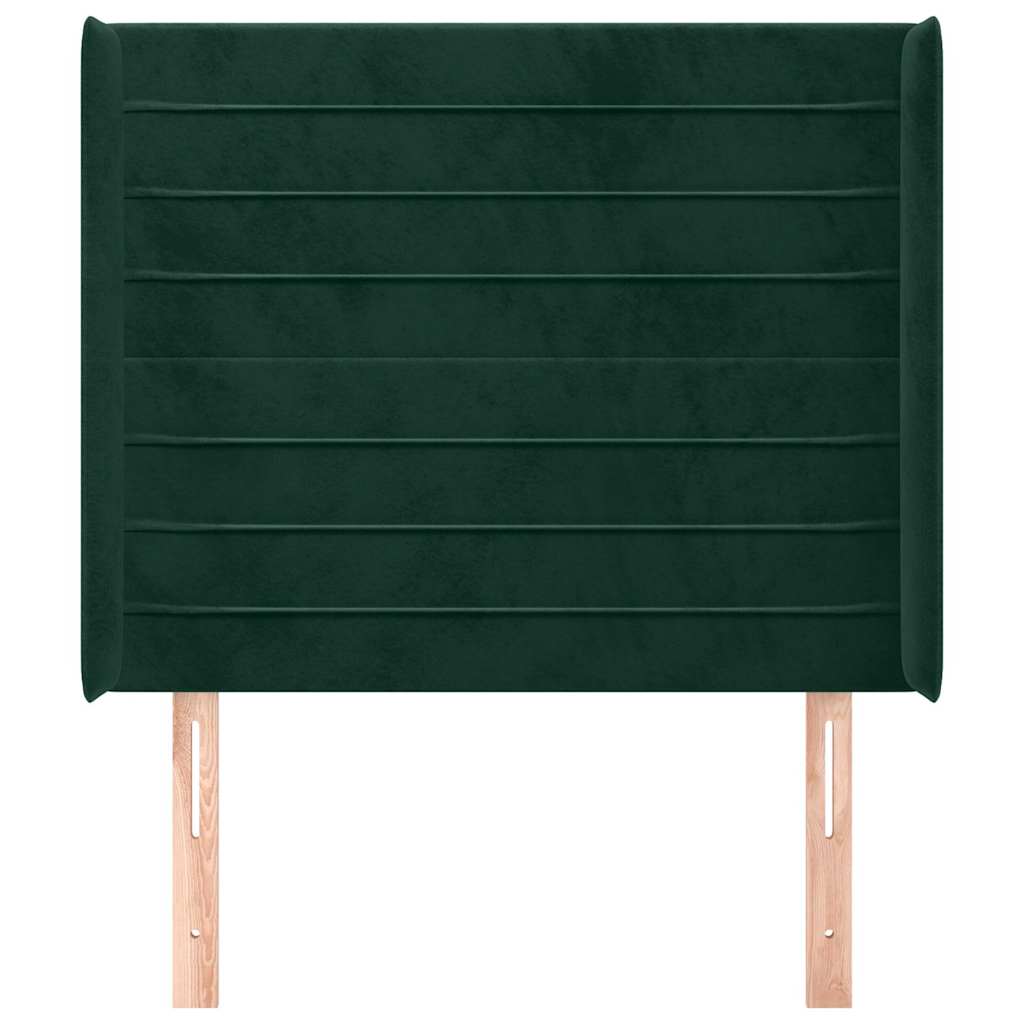 Testiera ad Orecchio Verde Scuro 103x16x118/128cm in Velluto | homemem39