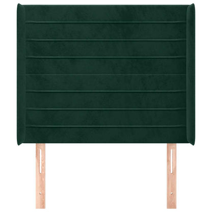 Testiera ad Orecchio Verde Scuro 103x16x118/128cm in Velluto | homemem39