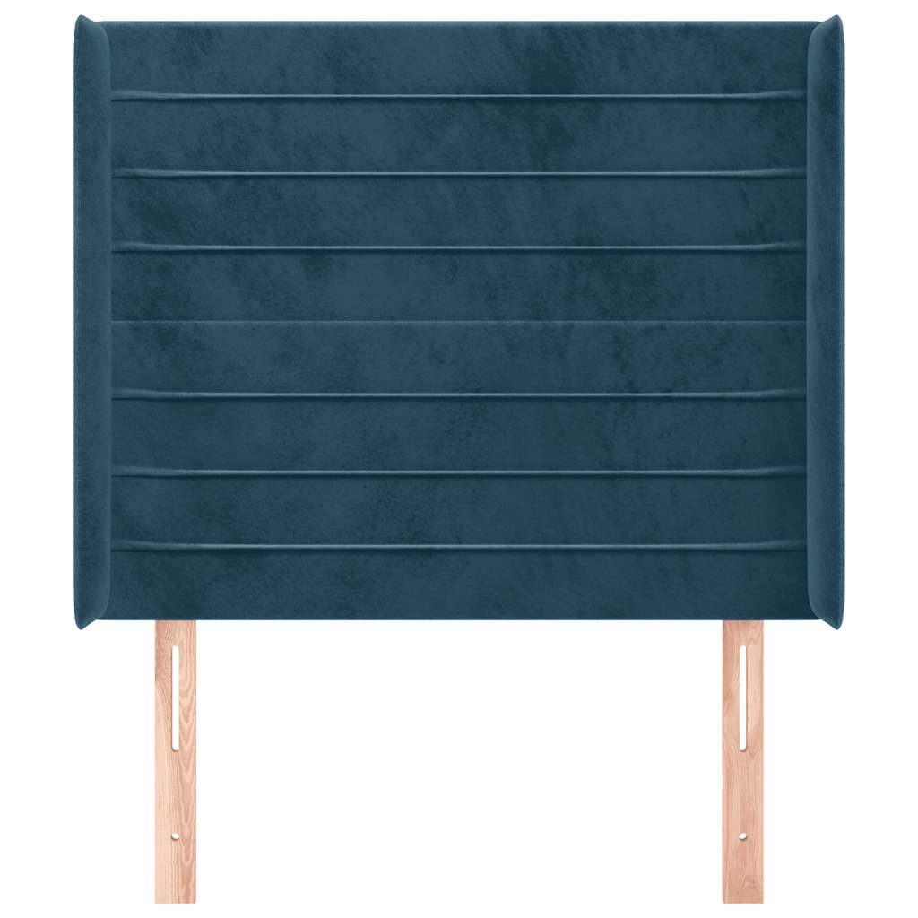 Testiera ad Orecchio Blu Scuro 103x16x118/128 cm in Velluto | homemem39