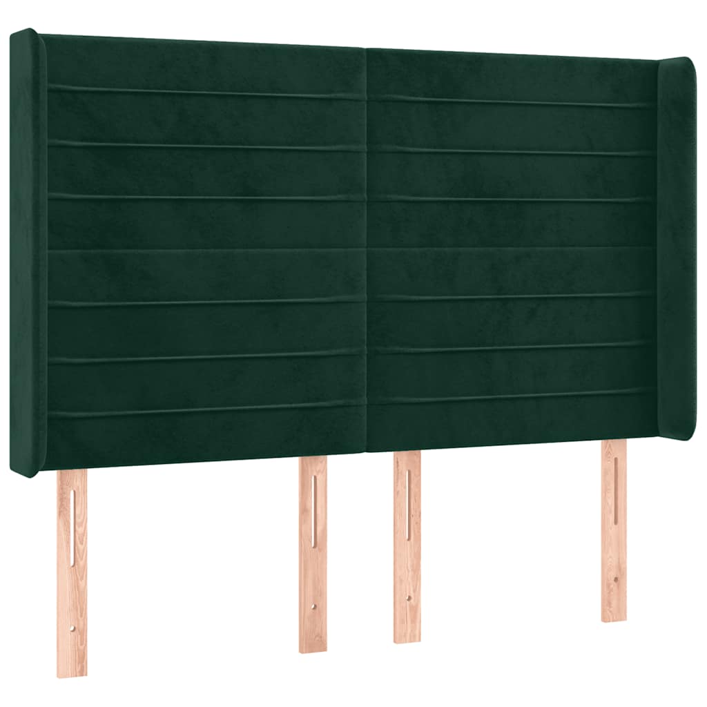 Testiera ad Orecchio Verde Scuro 147x23x118/128cm in Velluto | homemem39